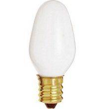     7C7W 7W 120V C7 (E12)   Candelabra Base White Night Light Bulbs