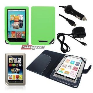 items accessory bundle for nook color tablet leather case green skin 