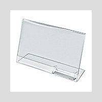 10 Acrylic 11 x 8 1/2 Slanted Sign Holders with Business Card Holder