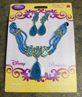 New Disney Store POCAHONTAS Costume Jewelry Set   Earrings & Necklace