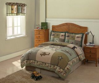 KID CAMO TAN BROWN ARMY HELICOPTER BOY TWIN QUILT 1 SHAM QUILT BEDDING
