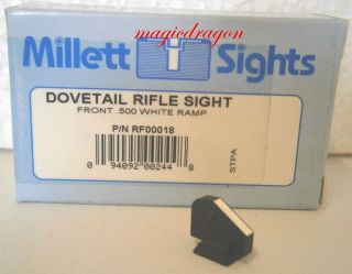 Millett .500 White Ramp Dovetail Rifle Front Sight .