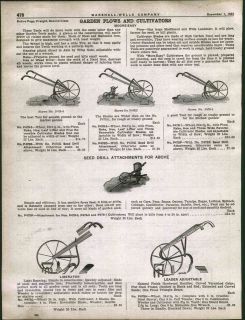1925 AD Moore Easy Garden Plow Cultivator Seed Drill Liberator Swedish 