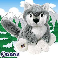 WEBKINZ GREY WOLF hard to find New with Tag Free Ship Ships Fast