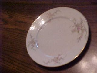 Dinner Plate Embassy Vitrified China with Roses and Gold Trim