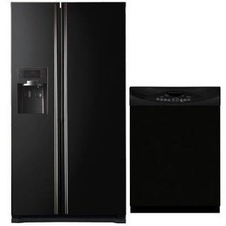 Appliance Art Side by Side Refrigerator and Dishwasher Cover in Black 