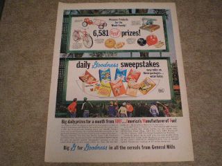 1960 General Mills Cereal Ad Cocoa Puffs Jets FrostyOs Trix Kix 