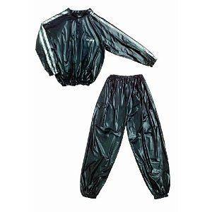 VALEO VINYL SAUNA SUIT WEIGHT LOSS TWO PIECES RUNNING WORKOUT SWEAT 