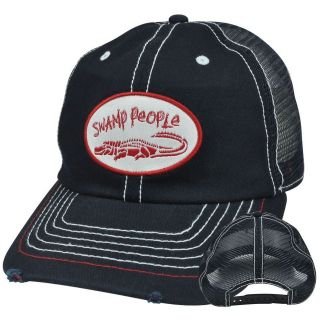 Swamp People Alligator History Channel Distressed Ripped Mesh Snapback 