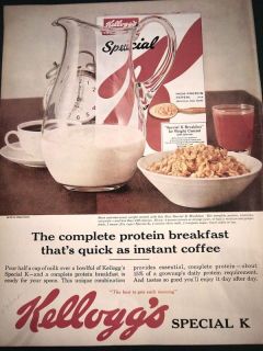 1950 Kelloggs Special K Cereal Tomato Juice Ad