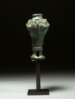 Ancient Near Eastern Bronze Figural Mace Head