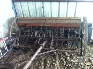 McCormick Deering Antique Seed Planter /Grain Drill With Wooden Wheels 