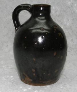 Estate Find   Antique Stoneware Pottery Jug   5 tall   Cute & Small !