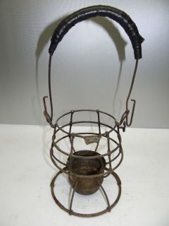 Antique Old Broken Metal Mystery Railroad Lantern Lamp Light Body 