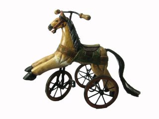 WOODEN HORSE RIDE TRICYCLE TOY MADE IN PHILIPPINES