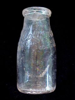 Vintage Glass MILK BOTTLE Columbia Diary Tennessee TN 1/2 pint 1955 