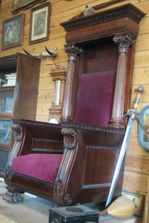 Antique Throne Chair Masonic antique restored