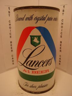 LANCERS A 1 FLAT TOP BEER CAN NOT IN BOOK PHOENIX, ARIZONA