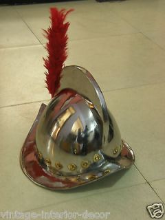 Spanish Comb Morion Steel Accent Helmet With Red Plume