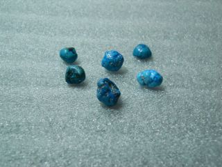 Raw Turquoise Nugget Stones (6) slightly polished very good quality