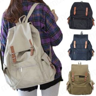 Unisex Mens Canvas Backpacks Travel Shoulder Bags Book Handbag Casual 