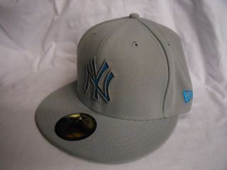 New Era 5950   NY New York Yankees   GRAY / VICE BLUE   MLB Baseball 