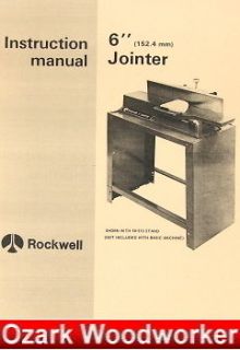 ROCKWELL/DELTA 6 Jointer 37 600 Operator Parts Manual 0629