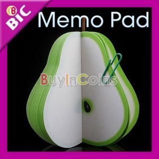 Note Pad Scratchpad Post it Paper Memo Green Pear Gift