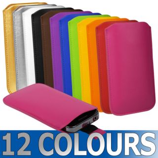   CUSTOM FITTED SOFT LEATHER POUCH CASE COVER FOR VARIOUS MOBILE PHONES