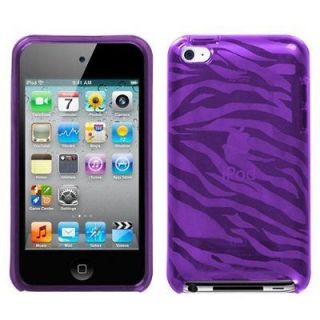 for Apple iPod Touch itouch 4 4G TPU Crystal Silicone Skin Case Purple 