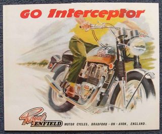 ROYAL ENFIELD INTERCEPTOR II MOTORCYCLE Sales Brochure c1969
