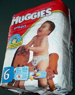 Vintage Huggies Diapers sz 6 over 35 lb MICKEY MOUSE 2004 Minnie Boys 