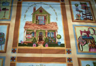 PANEL A QUILTERS HOME by Nancys Cupboard SSI Fabric Saltbox house 
