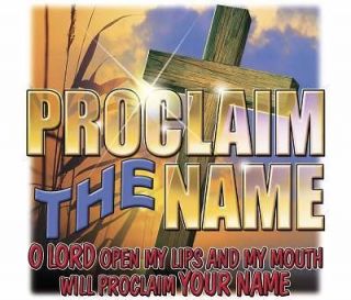 CHRISTIAN T SHIRT TEE JESUS CHRIST NAME PROCLAIM LIP MOUTH CROSS WHEAT 