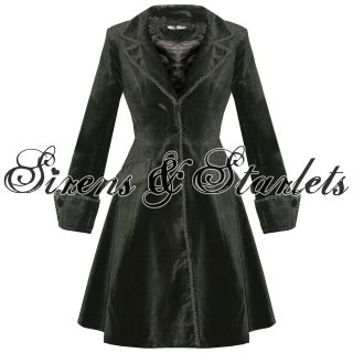 SPIN DOCTOR DANDY LADIES NEW GOTHIC STEAMPUNK VELVET FROCK COAT