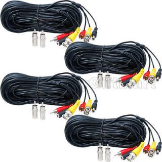 2x 50 2x 100ft CCTV DVR CCD Security Camera Video Audio Power Cable 