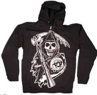 Sons of Anarchy Hoodie Hooded Sweatshirt Grim Reaper SOA Mens Medium
