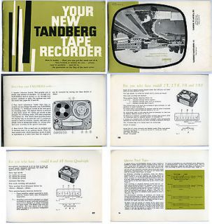 TANDBERG MODELS 2T, 2T F, 3B, 3B F, 4, AND 4 F REEL TAPE RECORDERS 