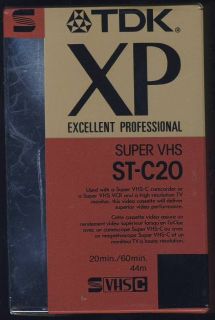 TDK XP ST C20 Super VHS C Blank Compact Camcorder VideoTape tape 