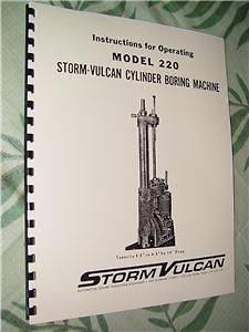 Storm Vulcan 220 Boring Bar Instruction Manual