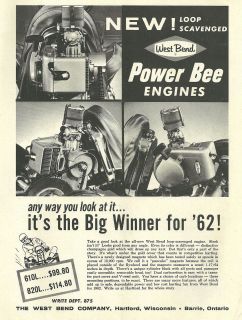 Vintage 1962 West Bend 610L & 820L Go Kart Engine Ad