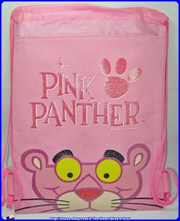 Pink Panther Drawstring Backpack Travel Gym Vacation Bag Sack   New