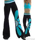 Margarita Daisy Pant Activewear NWT Supplex Yoga Black Turquoise Blue 