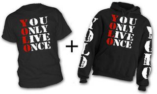 DRAKE YOLO * T SHIRT & HOODIE Combo you only live once oxovo 