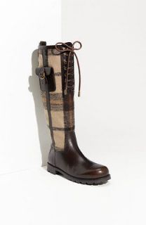 NEW Tory Burch Plaid Flannel & Leather Boots Size 9