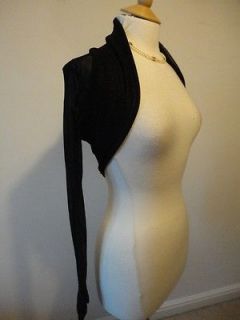 Black shrug / bolero / evening cardigan semi sheer long sleeves 