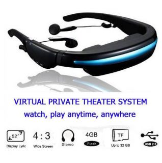 New 50 inch Virtual Digital Video Glasses Eyewear Mobile Theater 4GB