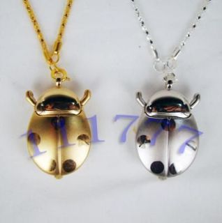 Cute 2PCS Ladybug Pendant Watch Necklace Xmas gift bag