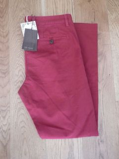 Brand New Mens Ted Baker Winchin Casual Chino Trousers, Red