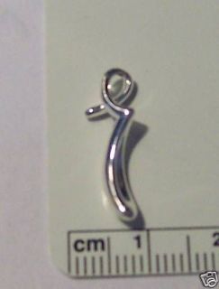 Sterling Silver Cursive Alphabet Letter Initial f Charm